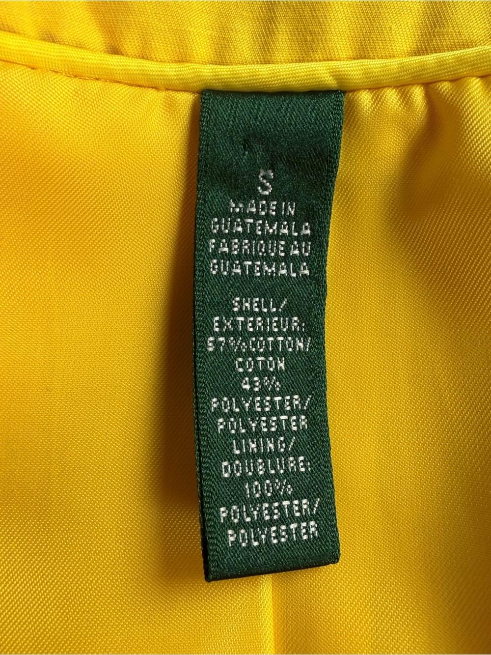 Lauren Ralph Lauren Yellow Trench Coat Jacket Size Small Cotton Blend l Raincoat - Picture 9 of 13